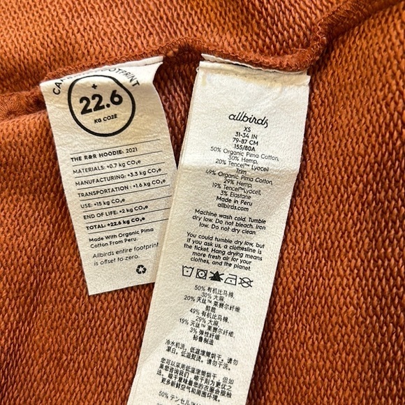 Allbirds Women’s The R&R Hoodie Hooded Sweatshirt Terracotta Orange XS NWT - Picture 8 of 8